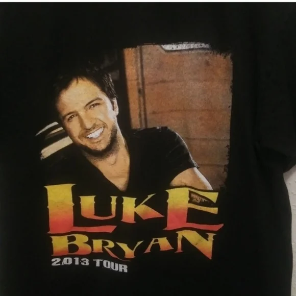🐮 🐄 Vintage Luke Bryan Short Sleeve Concert T-Shirt 2013 - Picture 1 of 4